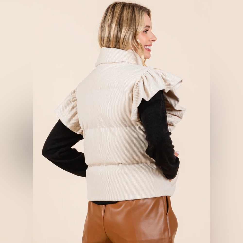 💚 2646. Pink Corduroy Puffer Vest - Picture 9 of 12